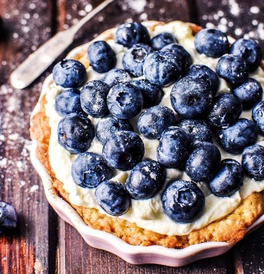 Crostata cioccolato bianco e mirtilli