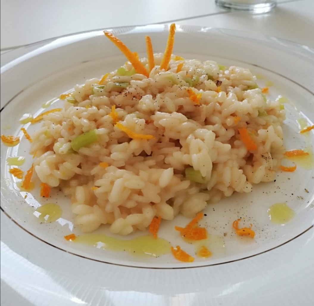 Risotto con arance tarocco.