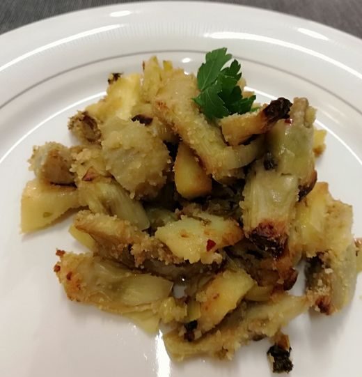 Carciofi e patate al forno.